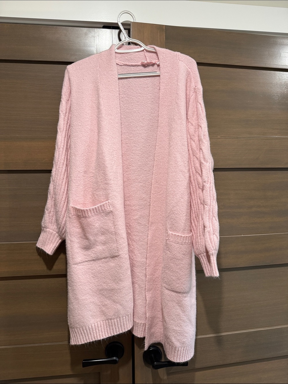 la vie rose Soft Pink Open-Front Women’s Sweater Cardigan
